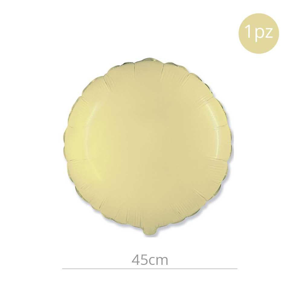 flexmetal palloncino tondo crema 18inc - 45cm in mylar foil, 1pz.