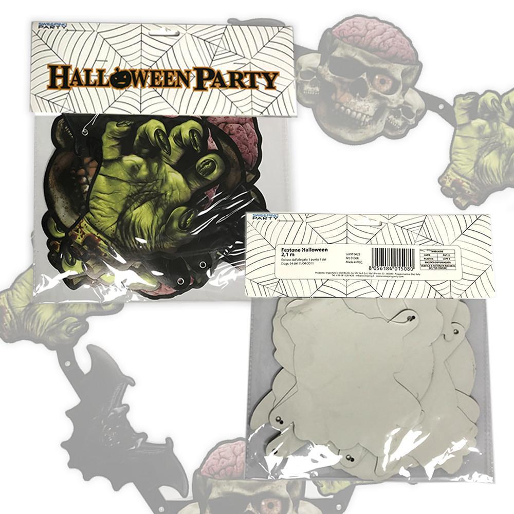 sweeping party festone di halloween monsters 2,1m, 1pz.