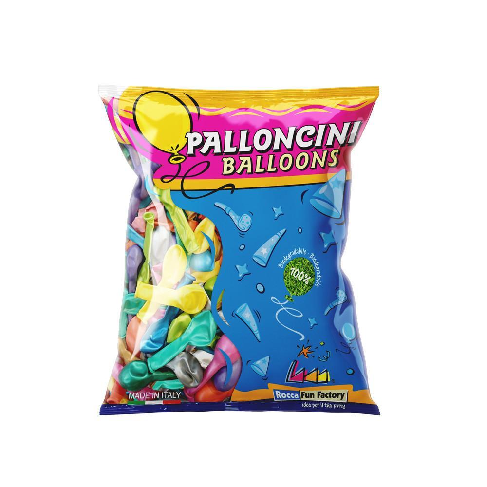 rocca fun factory palloncini colori assortiti metallizzati da 13cm. 100pz