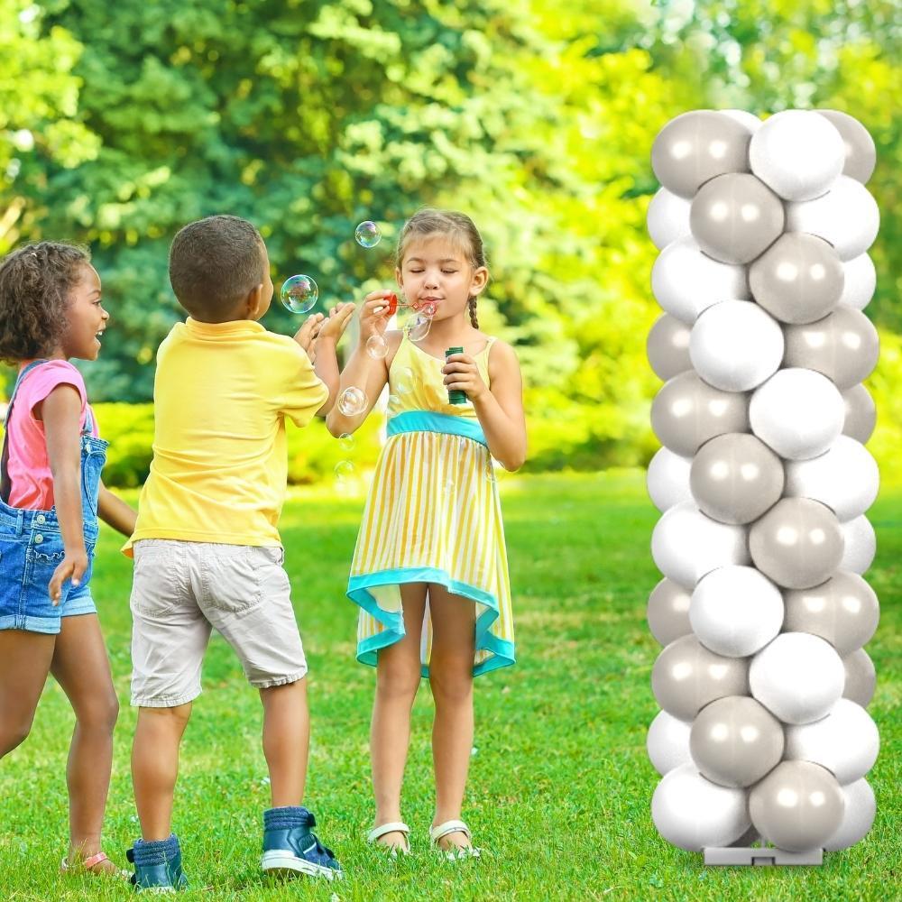 rocca fun factory kitff arco palloncini con 200 palloncini bianco latte e bianchi, struttura e pompetta per festa fai da te