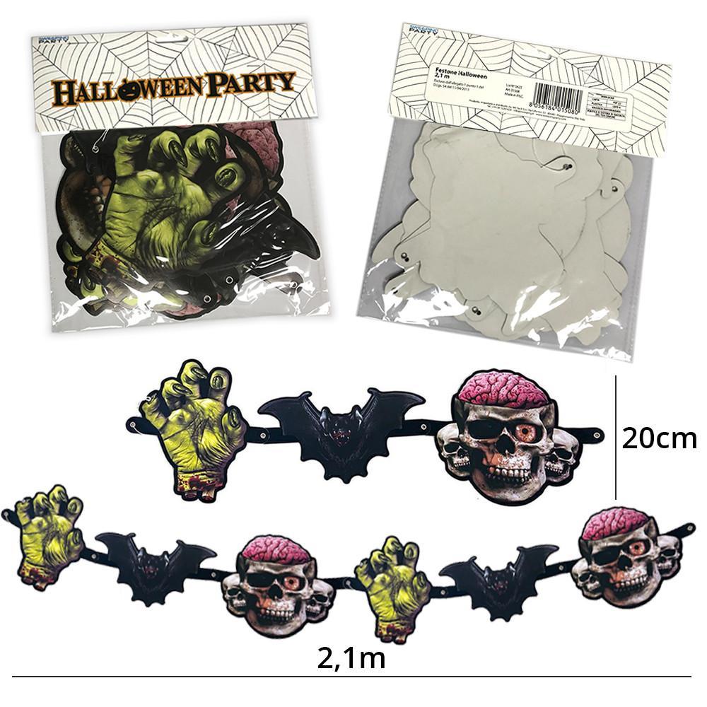 sweeping party festone di halloween monsters 2,1m, 1pz.