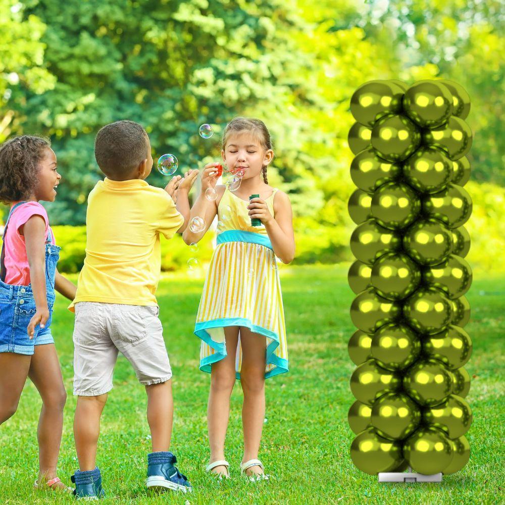 rocca fun factory kitff arco palloncini con 200 palloncini verde lime chrome, struttura e pompetta per festa fai da te