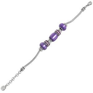 Pulsera flexible con pasadores de resina polaris violeta y strass