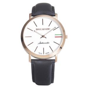 Reloj con correa de piel, esfera blanca, bisel rosa y tricolor