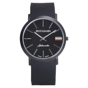 Reloj con correa de silicona, esfera negra, bisel negro y tricolor