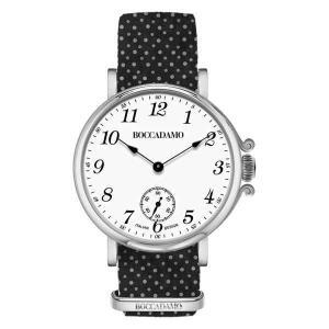 Reloj de mujer con esfera blanca y correa de nailon a lunares