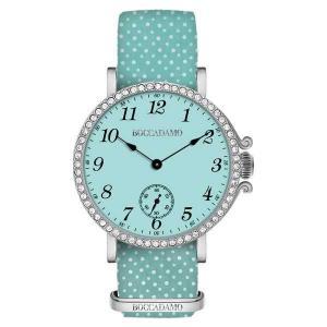 Reloj para mujer con esfera verde agua, caja de cristales y correa de nailon