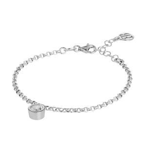 Pulsera con colgante de circonita talla diamante