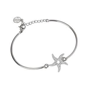 Pulsera semirrígida y central con forma de estrella en pavé de strass