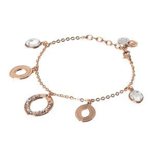 Pulsera rosada con navettes lisas y de cristal