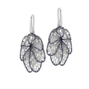 Pendientes colgantes con hoja en purpurina negra