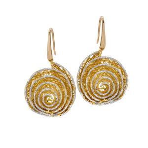 Pendientes con colgante en espiral de purpurina plateada