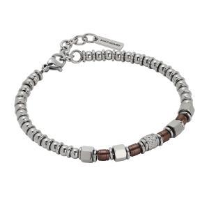 Brazalete de cuentas en pvd marrón