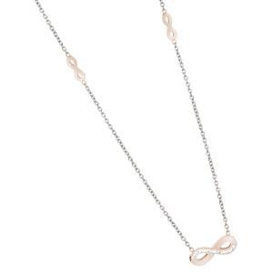 Collar con símbolos del infinito bañados en oro rosa