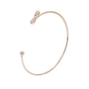 Pulsera rígida abierta con símbolo del infinito rosa