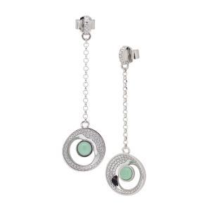 Pendientes colgantes con eclipse lunar y cristal verde