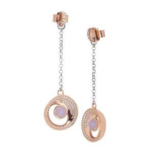 Pendientes colgantes con eclipse lunar y cristal color lavanda