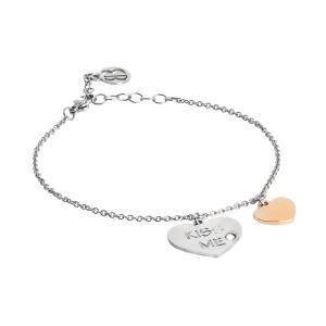 Pulsera ""kiss me"" (bésame) con colgantes bicolor