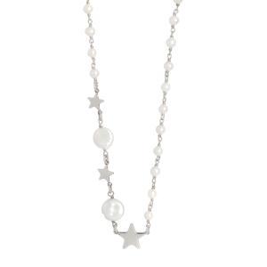 Collar con perlas naturales y estrellas