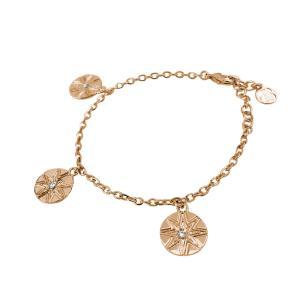 Pulsera bañada en oro rosa con charms de rosa de los vientos