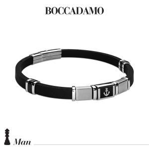 Pulsera de caucho negro con ancla