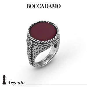 Anillo sello con diseño de cuerda y ágata roja