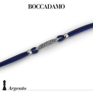 Pulsera con doble cordón de cuero azul y barra granulada