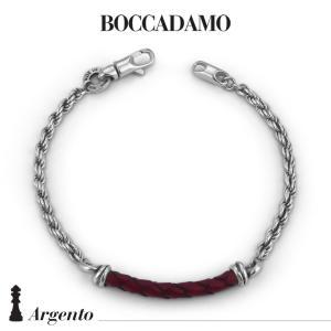 Pulsera con cadena de cuerda y cordón de cuero rojo