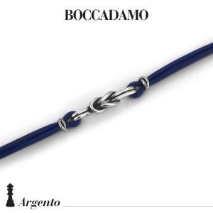 Pulsera de cuero azul con nudo plano