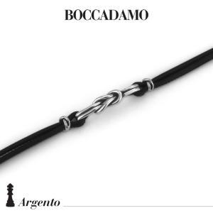 Pulsera de cuero negro con nudo plano