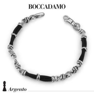 Pulsera con nudos en plata y piel negra