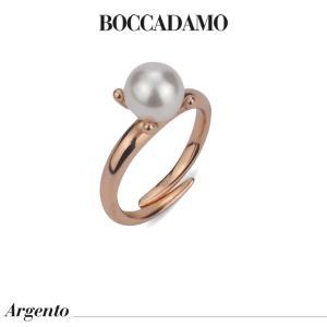 Anillo solitario bañado en oro rosa con perla