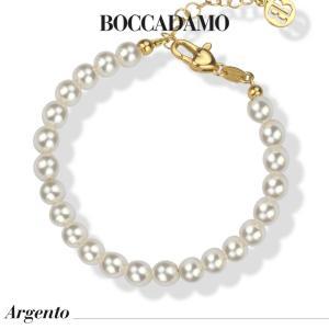 Pulsera bañada en oro amarillo con perlas medianas