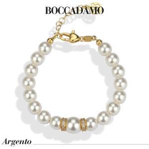 Pulsera bañada en oro amarillo con perlas y circonitas