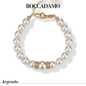 Pulsera bañada en oro rosa con perlas y circonitas