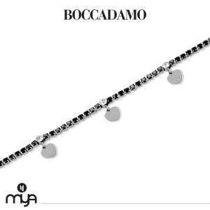 Pulsera tenis con cristales negros y corazones