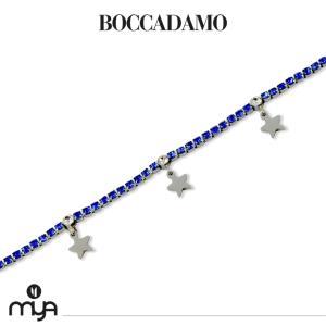 Pulsera tenis con cristales azules y estrellas