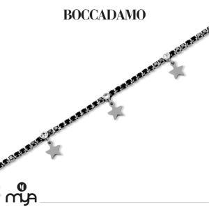 Pulsera tenis con cristales negros y estrellas