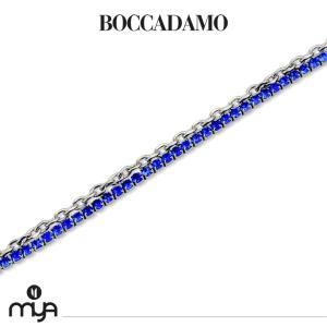 Pulsera tenis cadena doble con cristales azules