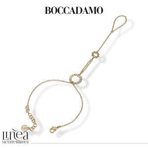 Pulsera de cadena con anillo bañada en oro amarillo