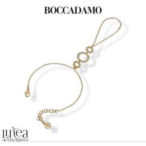 Pulsera de cadena con anillo bañada en oro amarillo y decoración en bajorrelieve