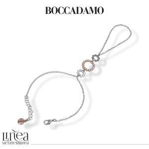 Pulsera de cadena con anillo bañada en oro rosa y decoración en bajorrelieve