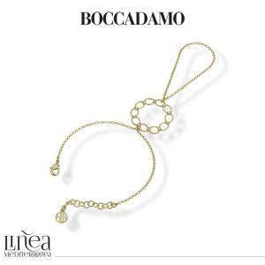 Pulsera de cadena con anillo y decoración central bañada en oro amarillo