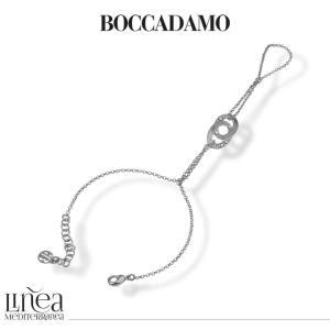 Pulsera de cadena con anillo y eslabones ovalados rodiados