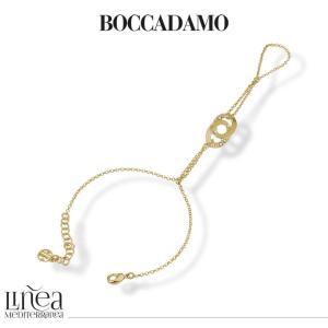 Pulsera de cadena con anillo bañada en oro amarillo con eslabones ovalados