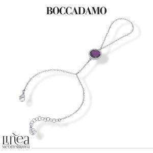 Pulsera de cadena con anillo, cristal amatista y circonitas