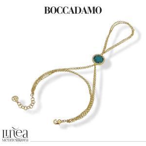 Pulsera de cadena doble con anillo y cristal verde turmalina.