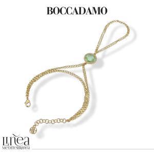 Pulsera de cadena doble con anillo y cristal crisolita.