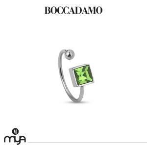 Anillo abierto con cristal verde peridoto