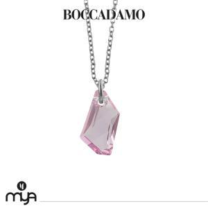 Collar con cristal geométrico color rosáceo